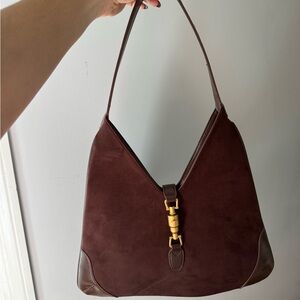 Elegant Brown Suede Women's Bag